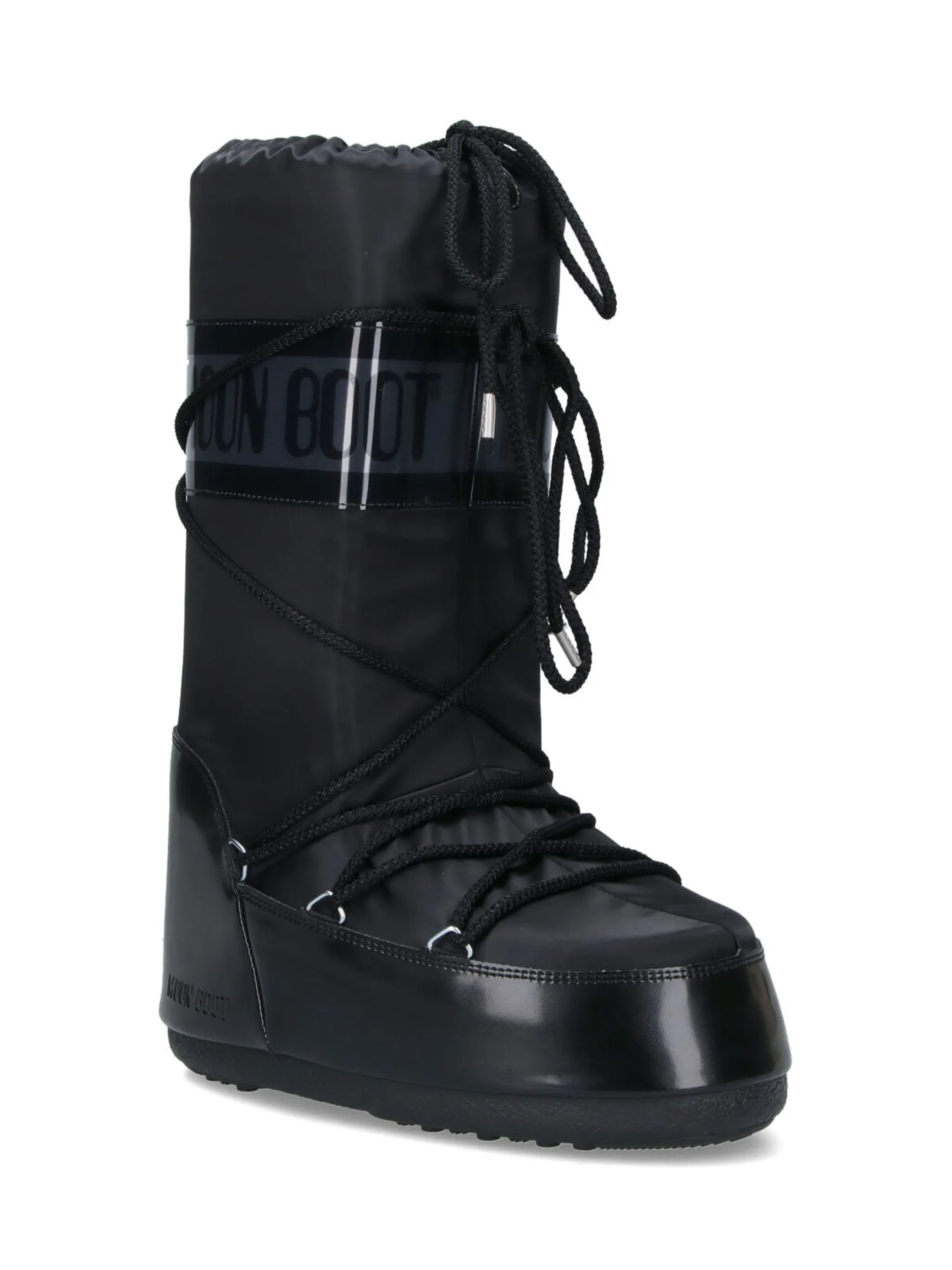 Icon Glance black satin boots