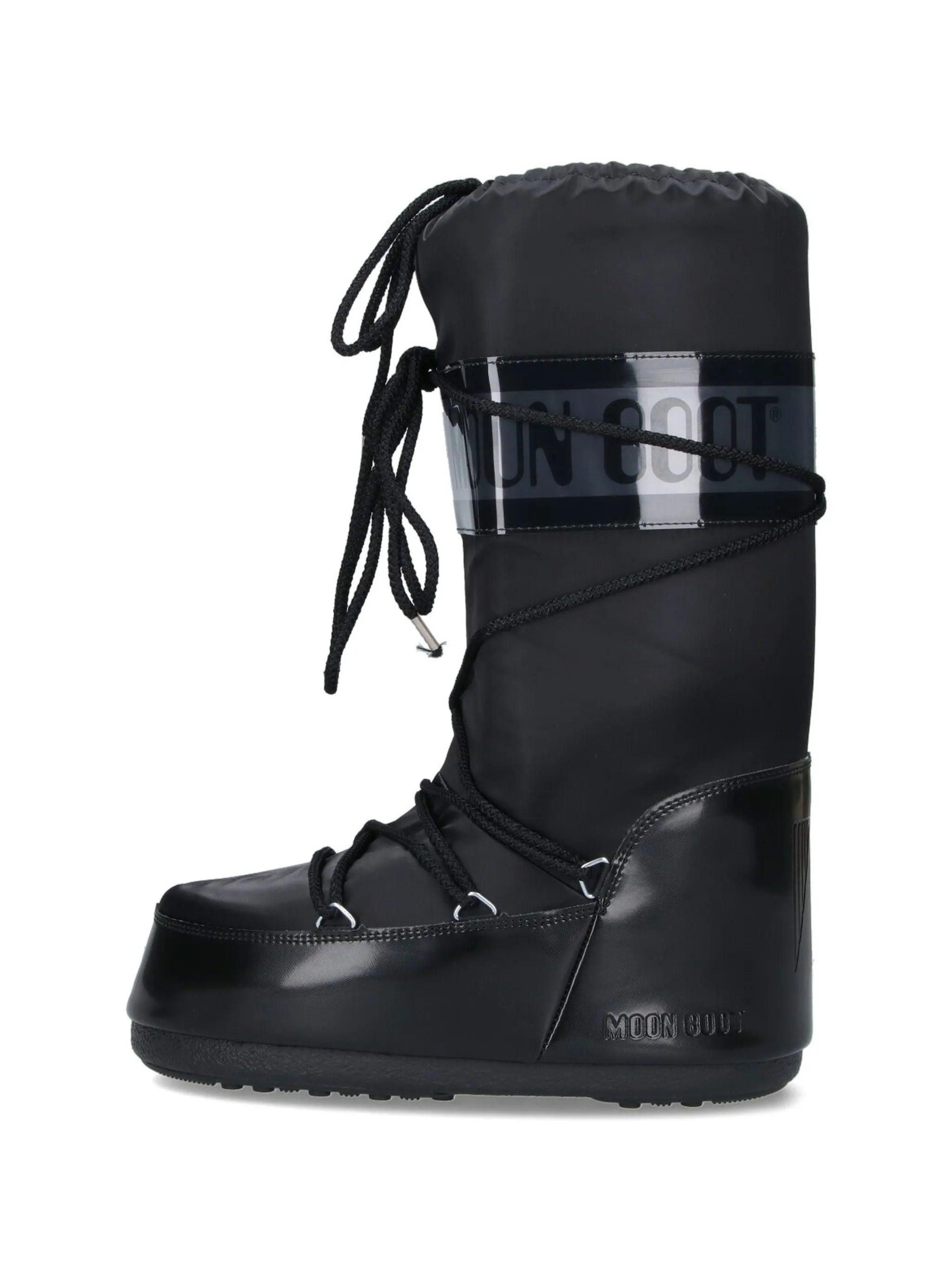 Icon Glance black satin boots