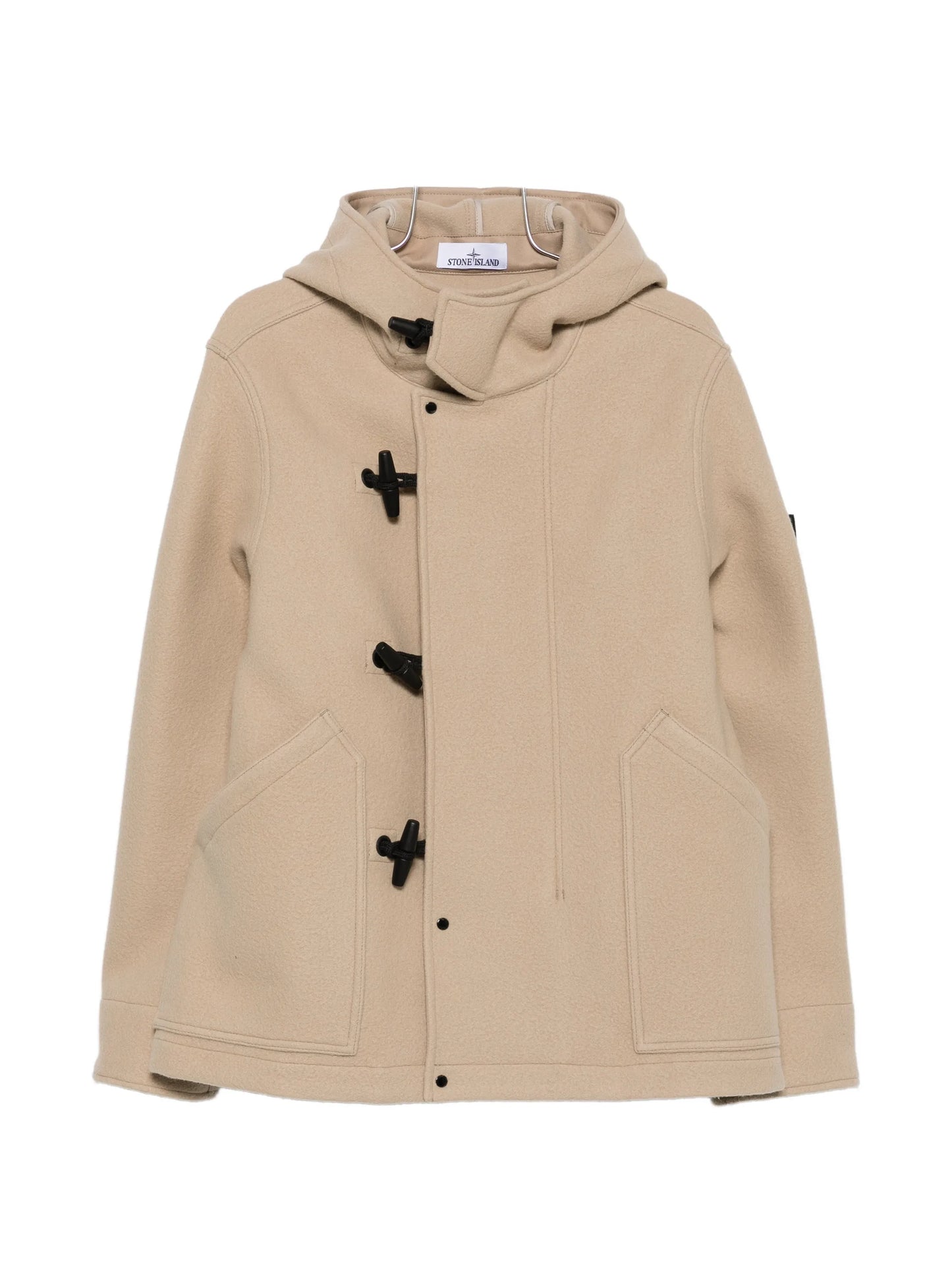 toggle-fastening hooded jacket