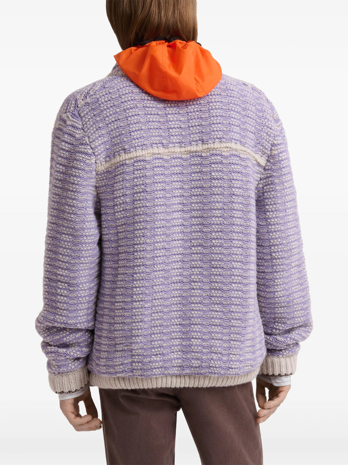 purple cotton-wool knit jacket