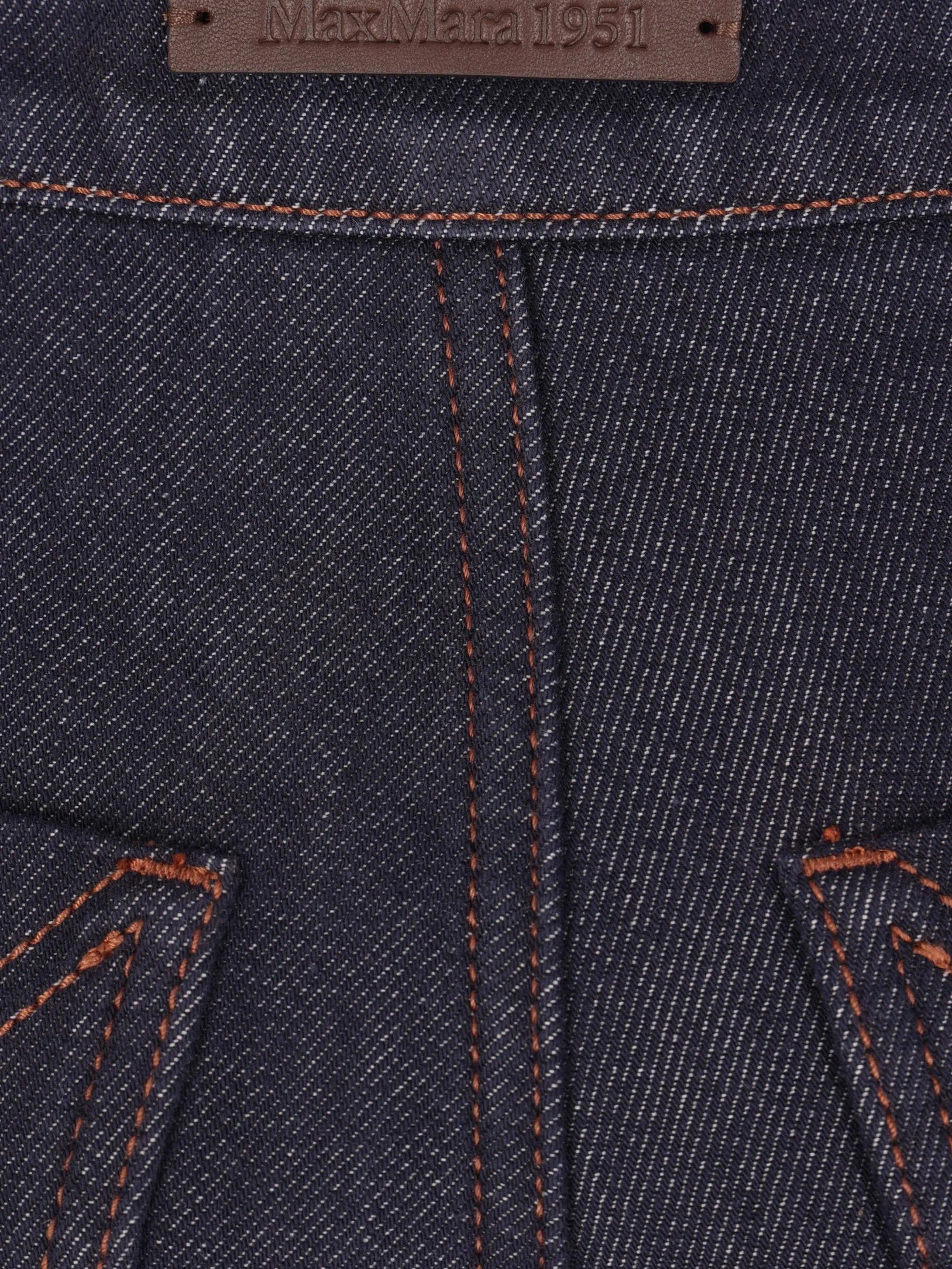 contrast-stitch wide-leg jeans