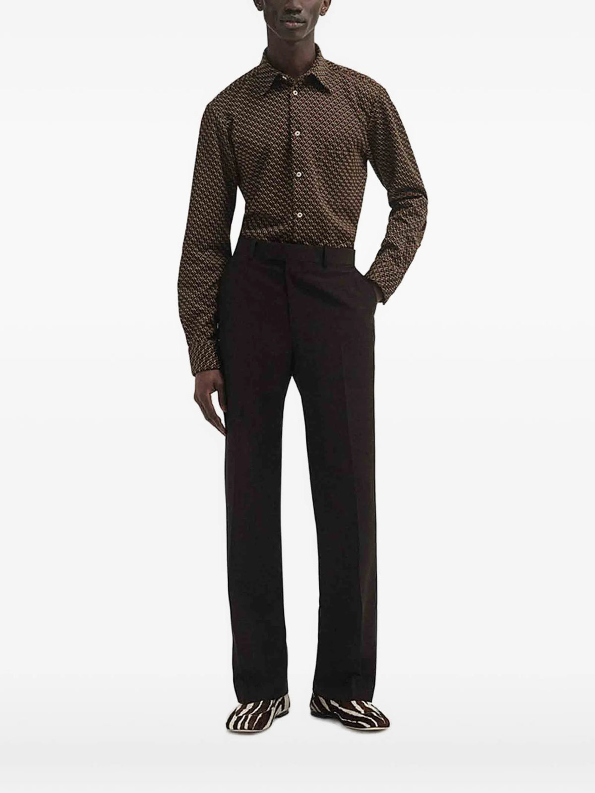 Modernist jacquard-knit shirt