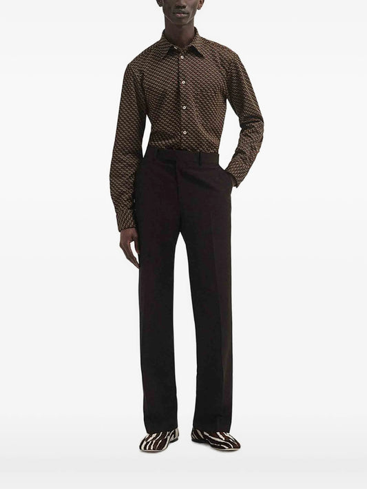 Modernist jacquard-knit shirt