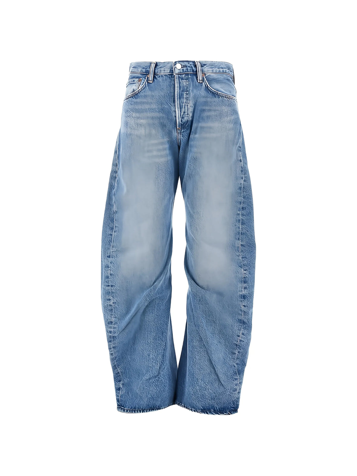 Spiral barrel-leg jeans