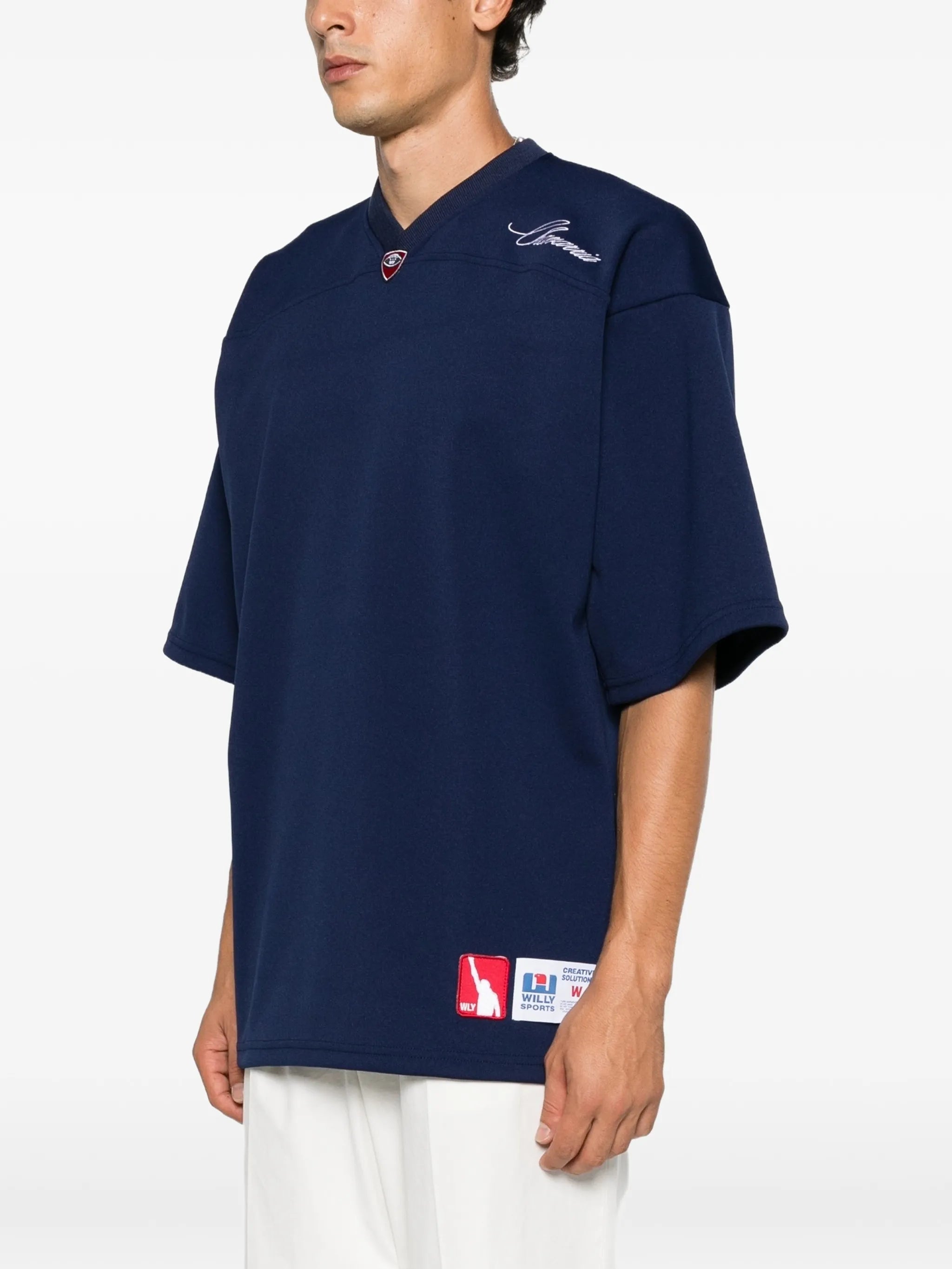 logo-embroidered oversized T-shirt