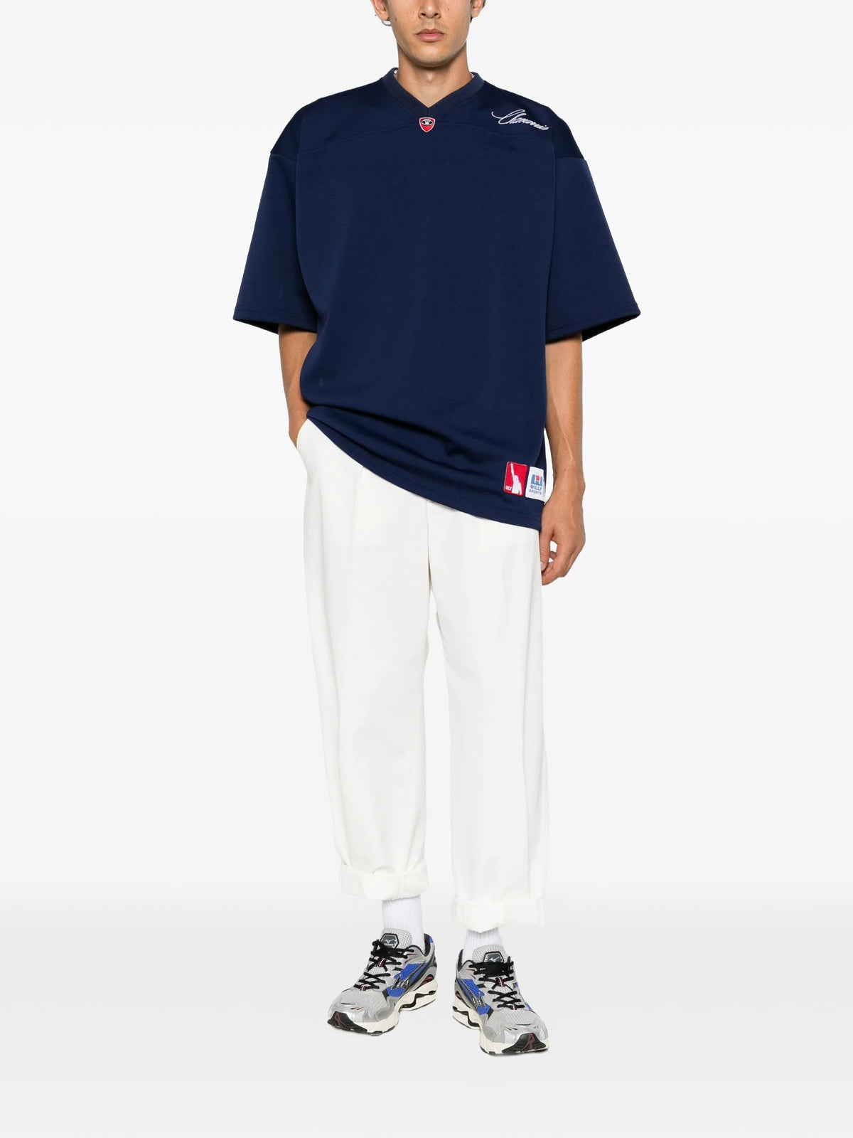 logo-embroidered oversized T-shirt