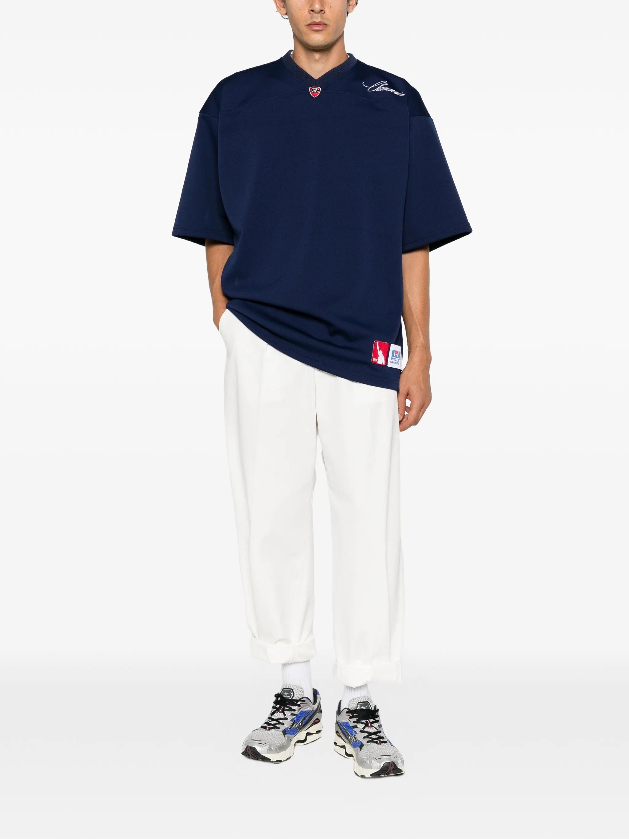 logo-embroidered oversized T-shirt
