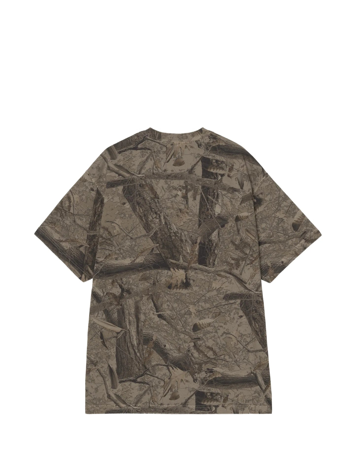 Feather Tree camouflage-print logo-patch T-shirt