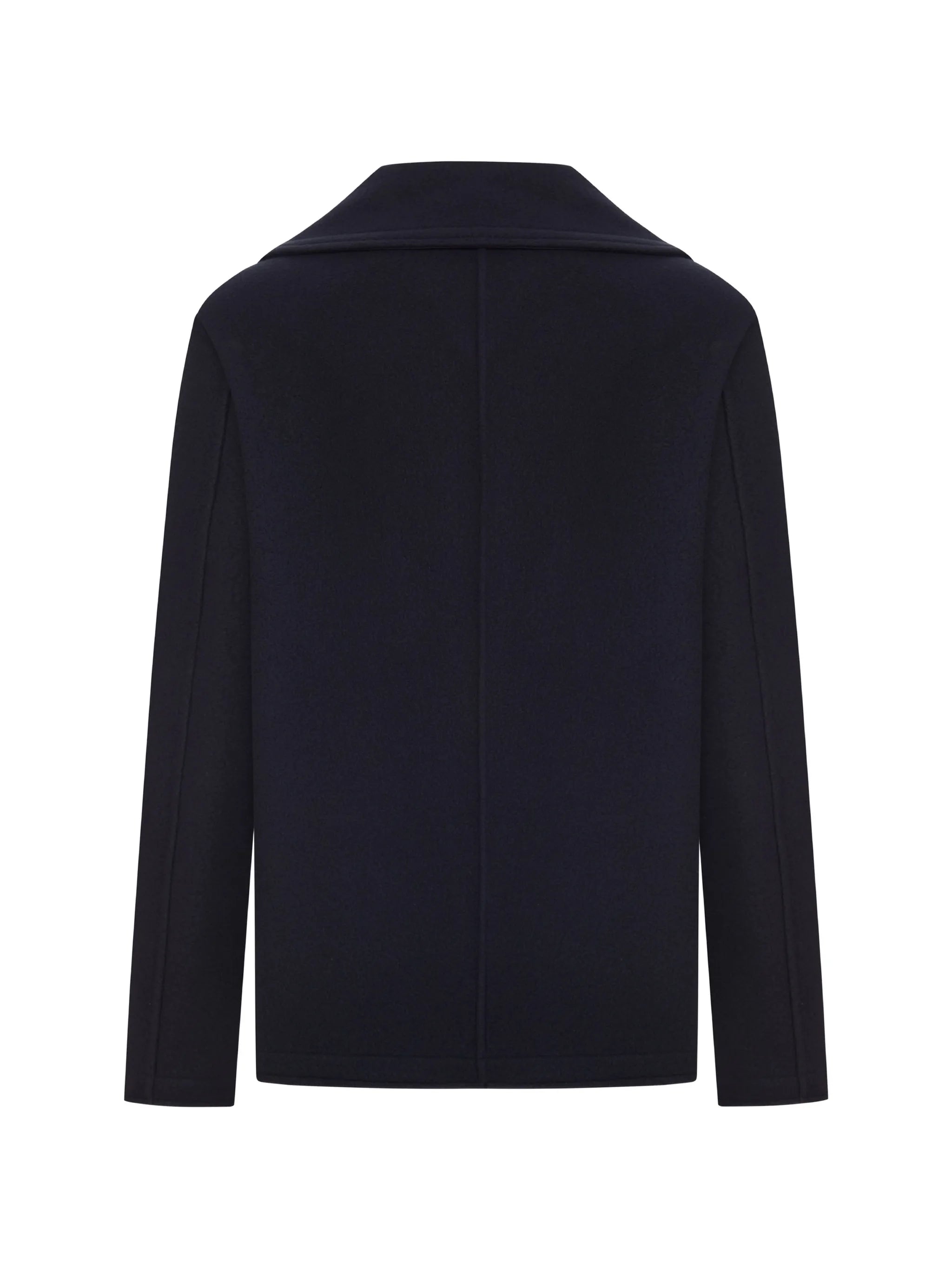 double-breasted logo-patch coat
