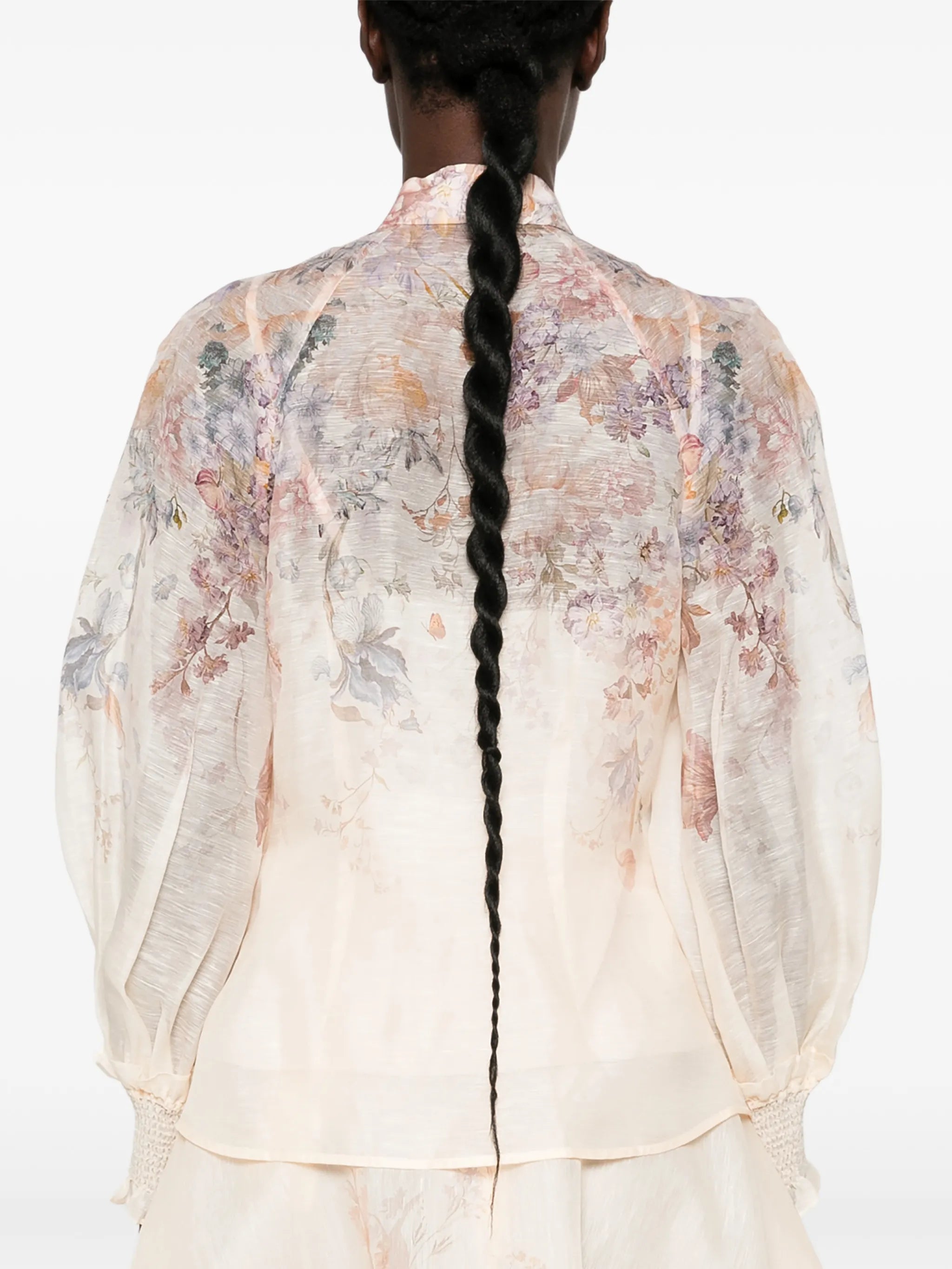 floral-print silk-blend shirt