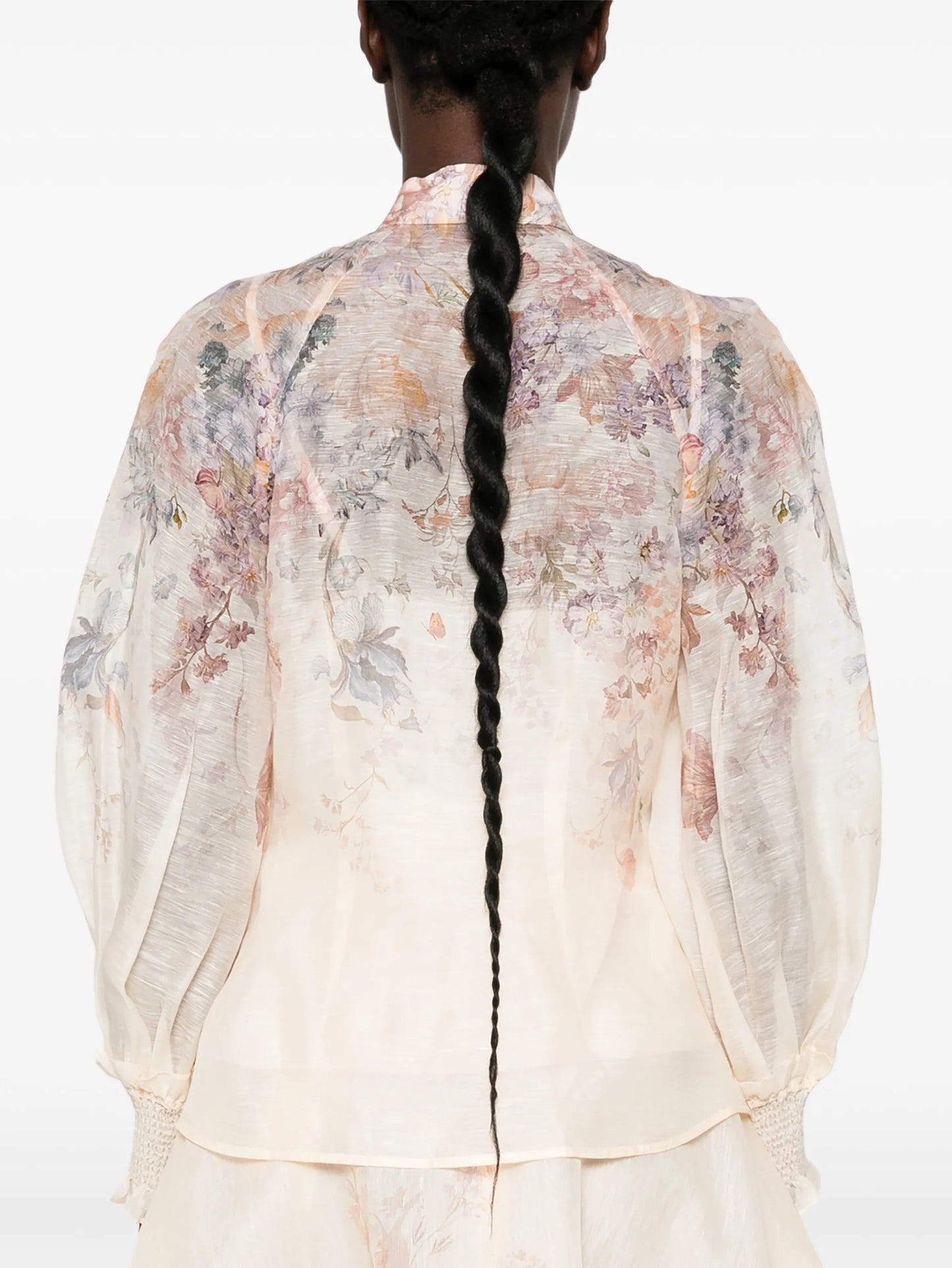 floral-print silk-blend shirt