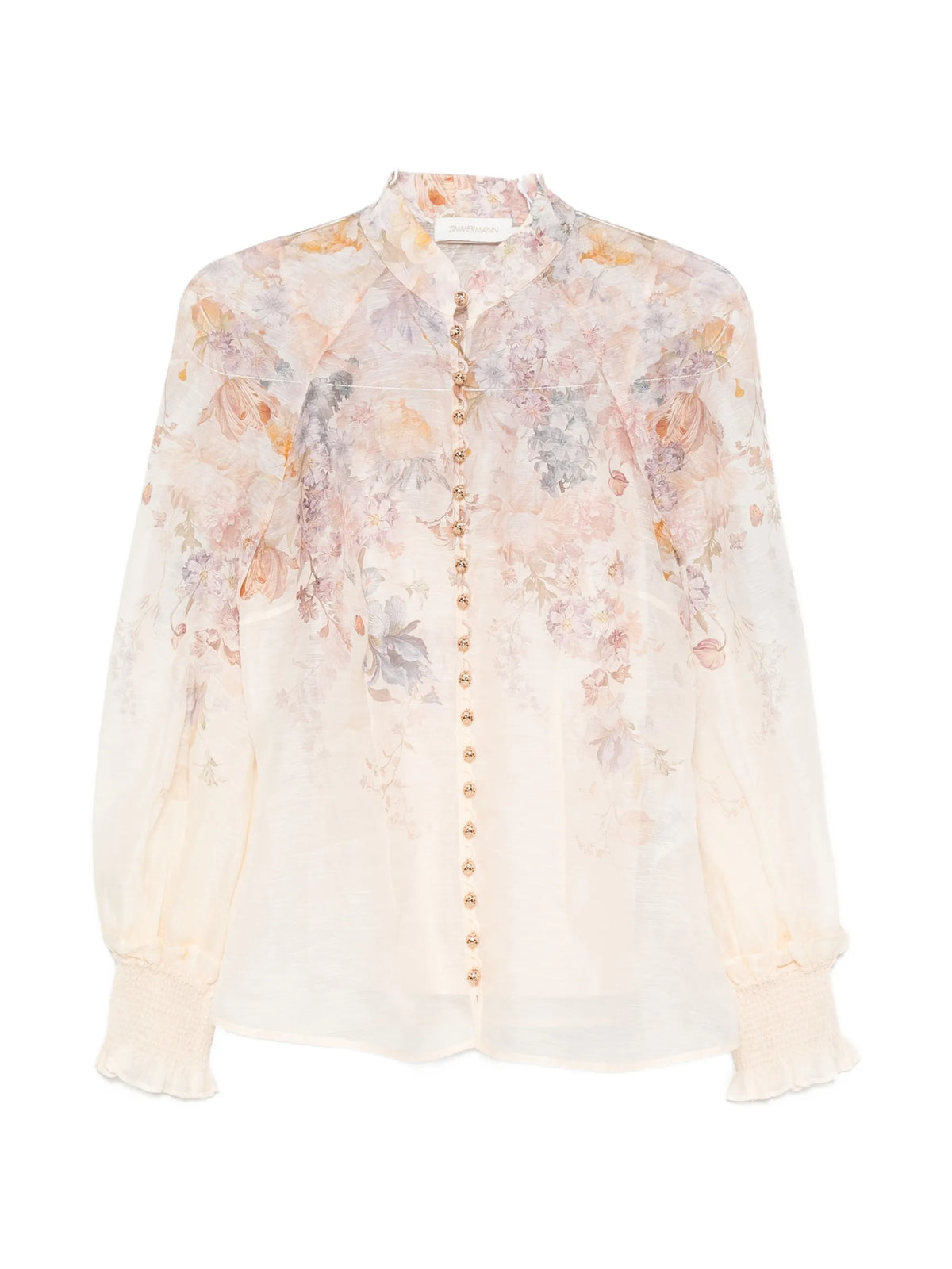 floral-print silk-blend shirt