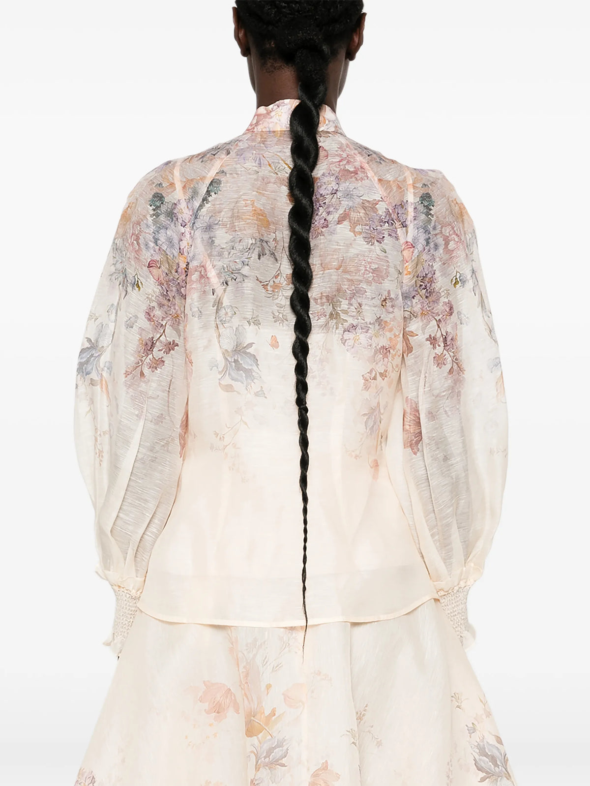 floral-print silk-blend shirt