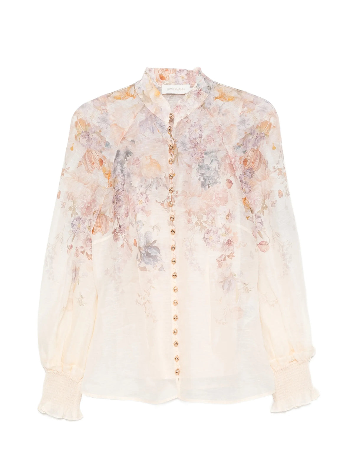 floral-print silk-blend shirt