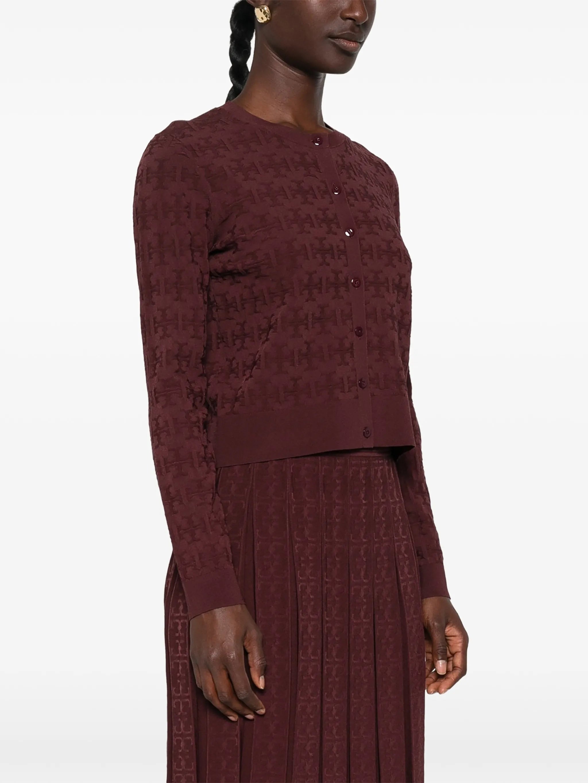 monogram jacquard cardigan