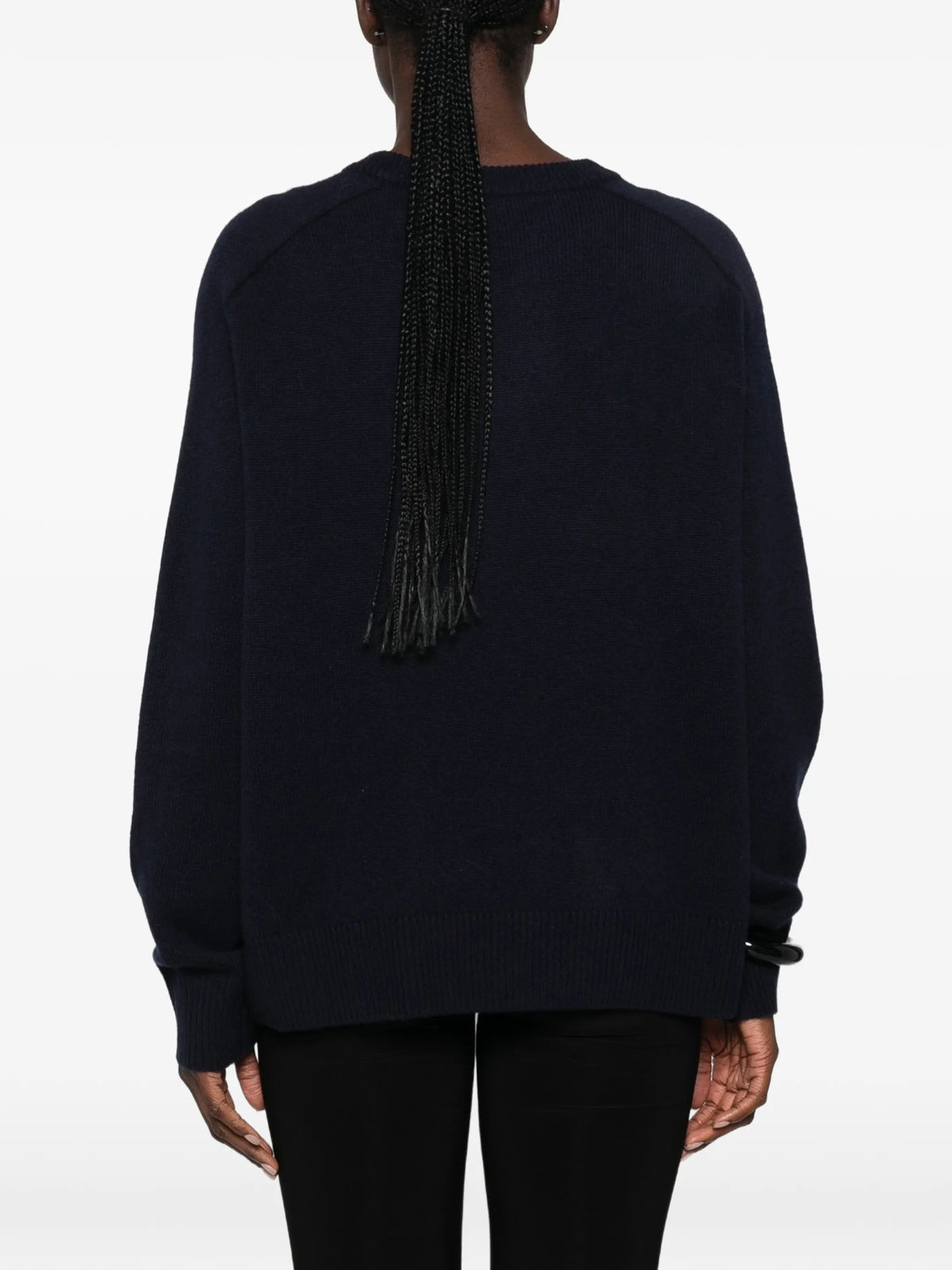 ribbed-trim raglan-sleeve sweater