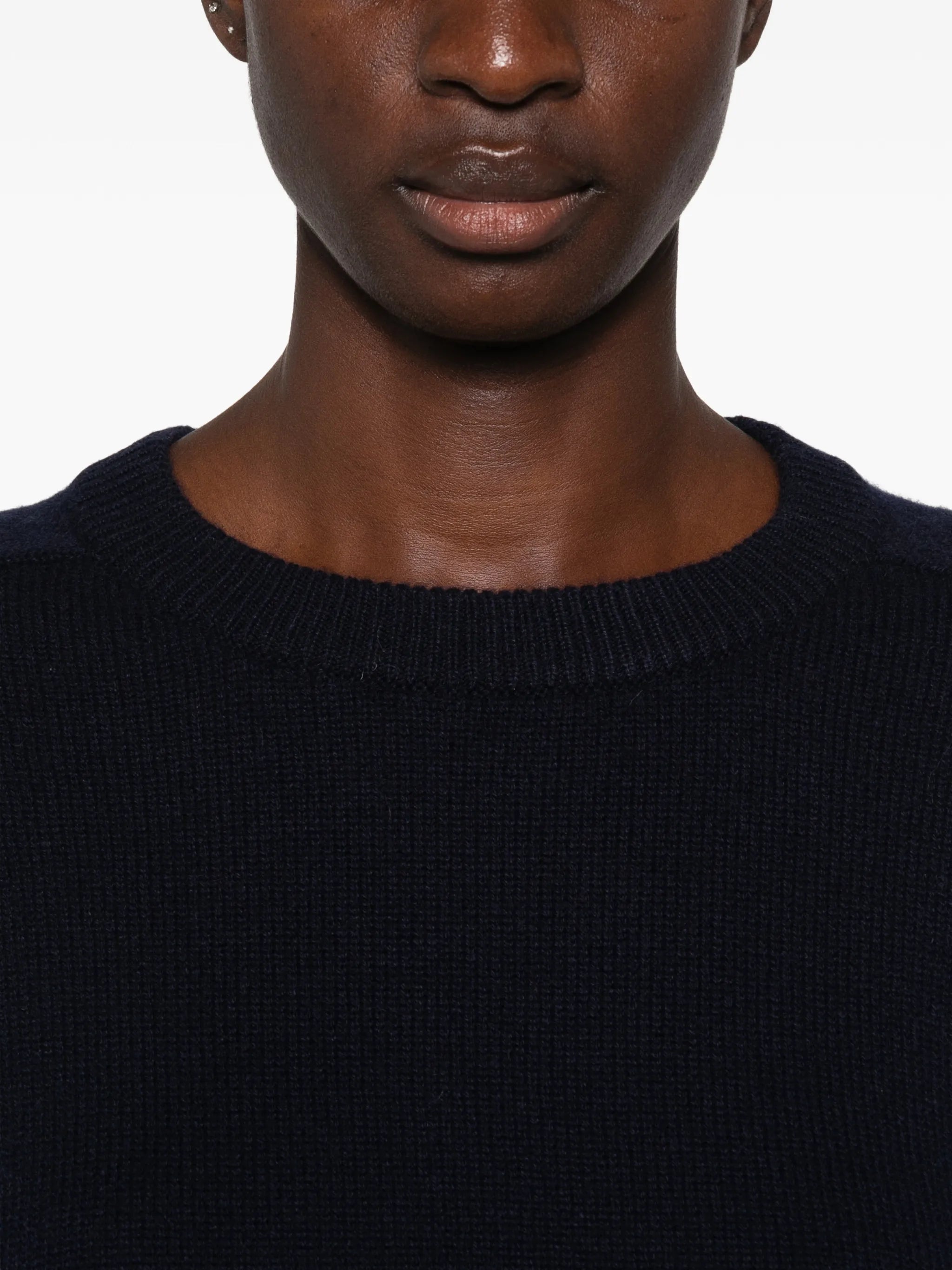 ribbed-trim raglan-sleeve sweater