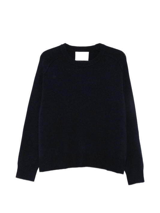 ribbed-trim raglan-sleeve sweater