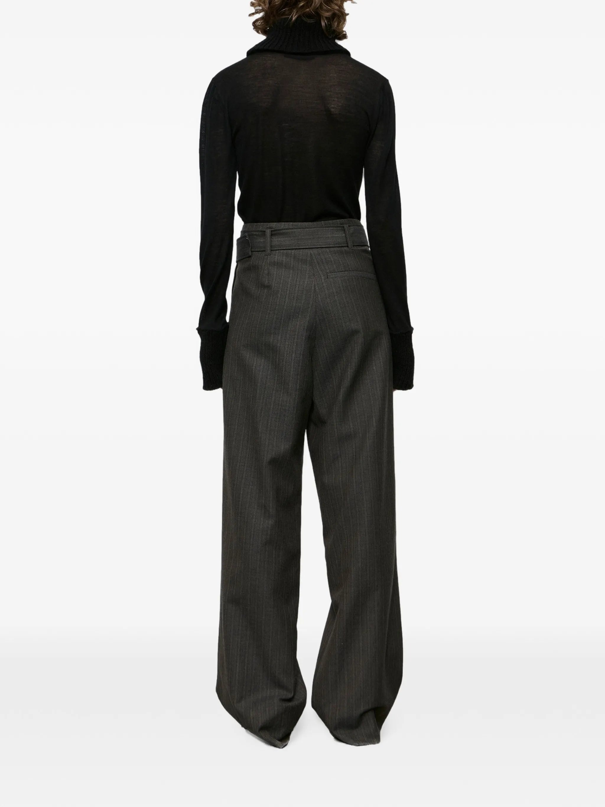 Soar pinstriped-wool trousers