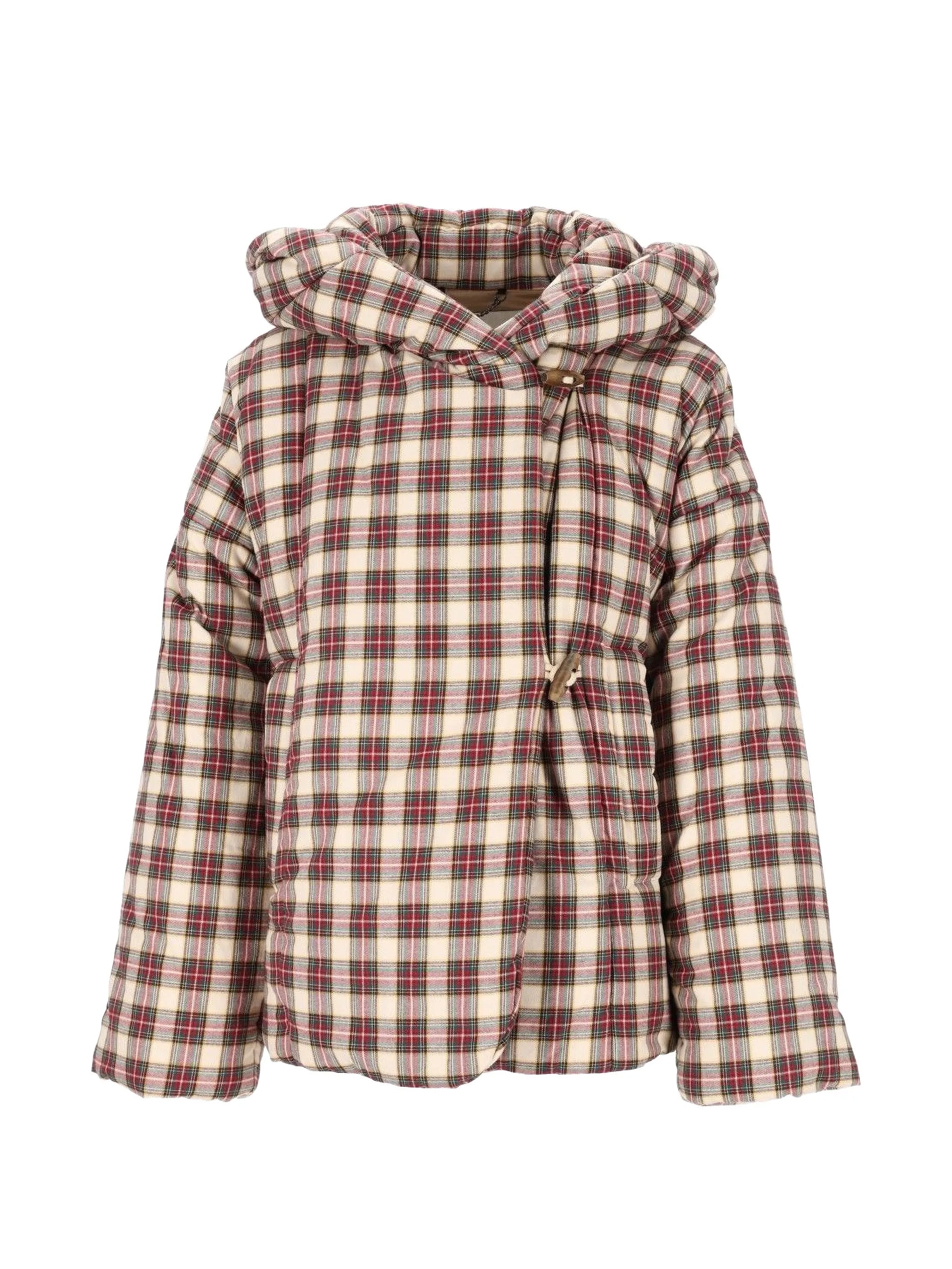 check-print padded jacket