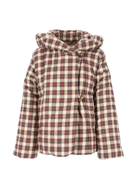 check-print padded jacket