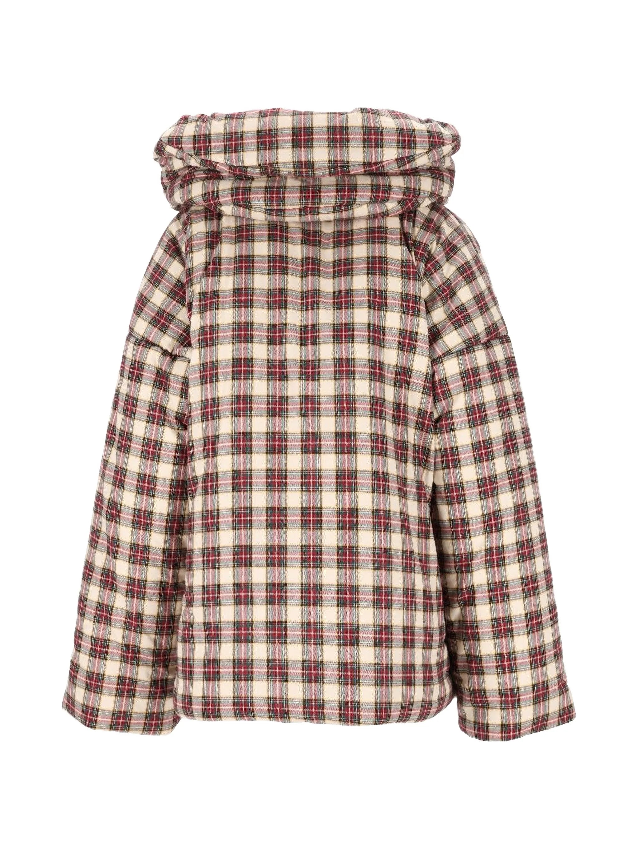 check-print padded jacket