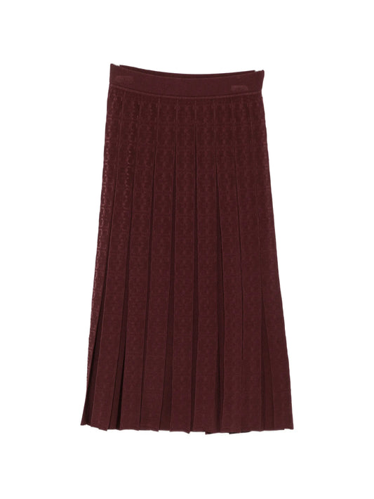 logo-monogram pleated midi skirt