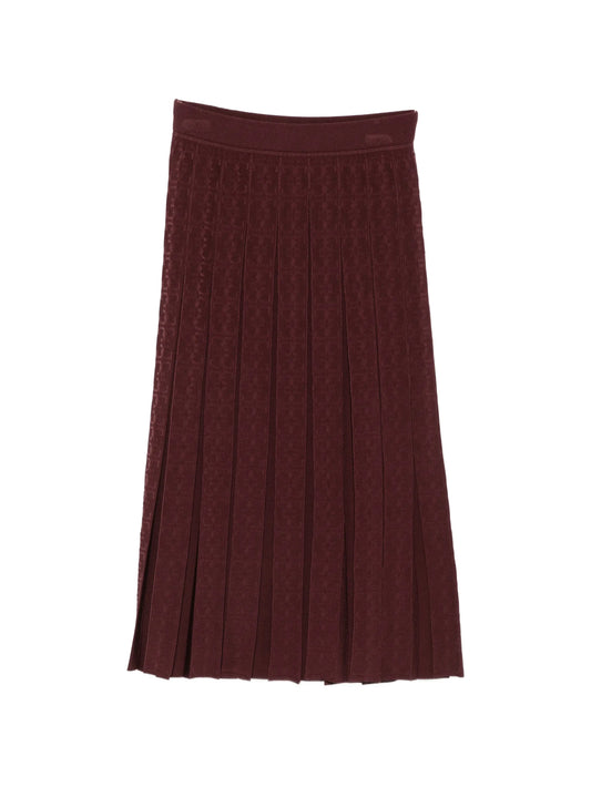logo-monogram pleated midi skirt