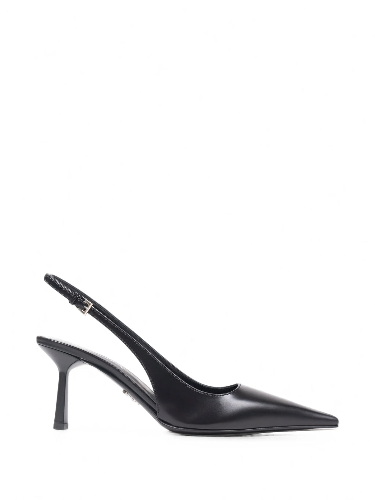 brushed leather slingback pumps