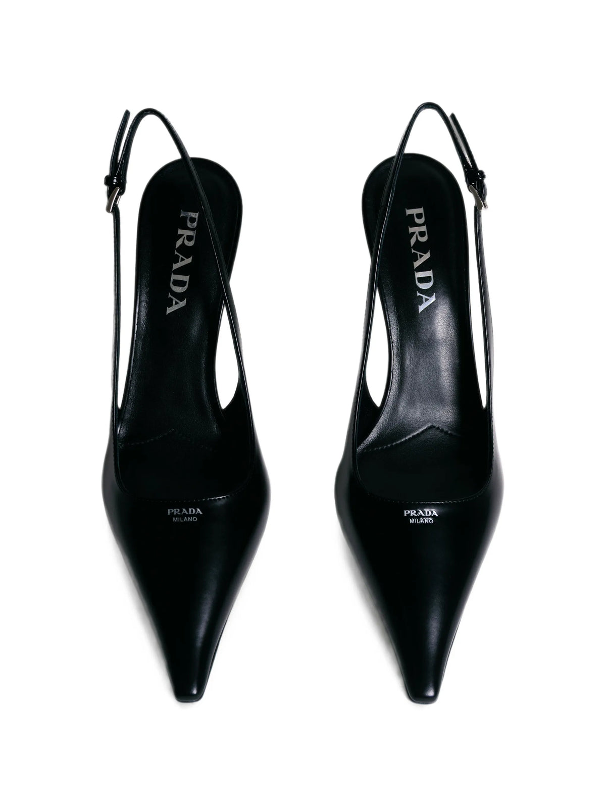 brushed leather slingback pumps