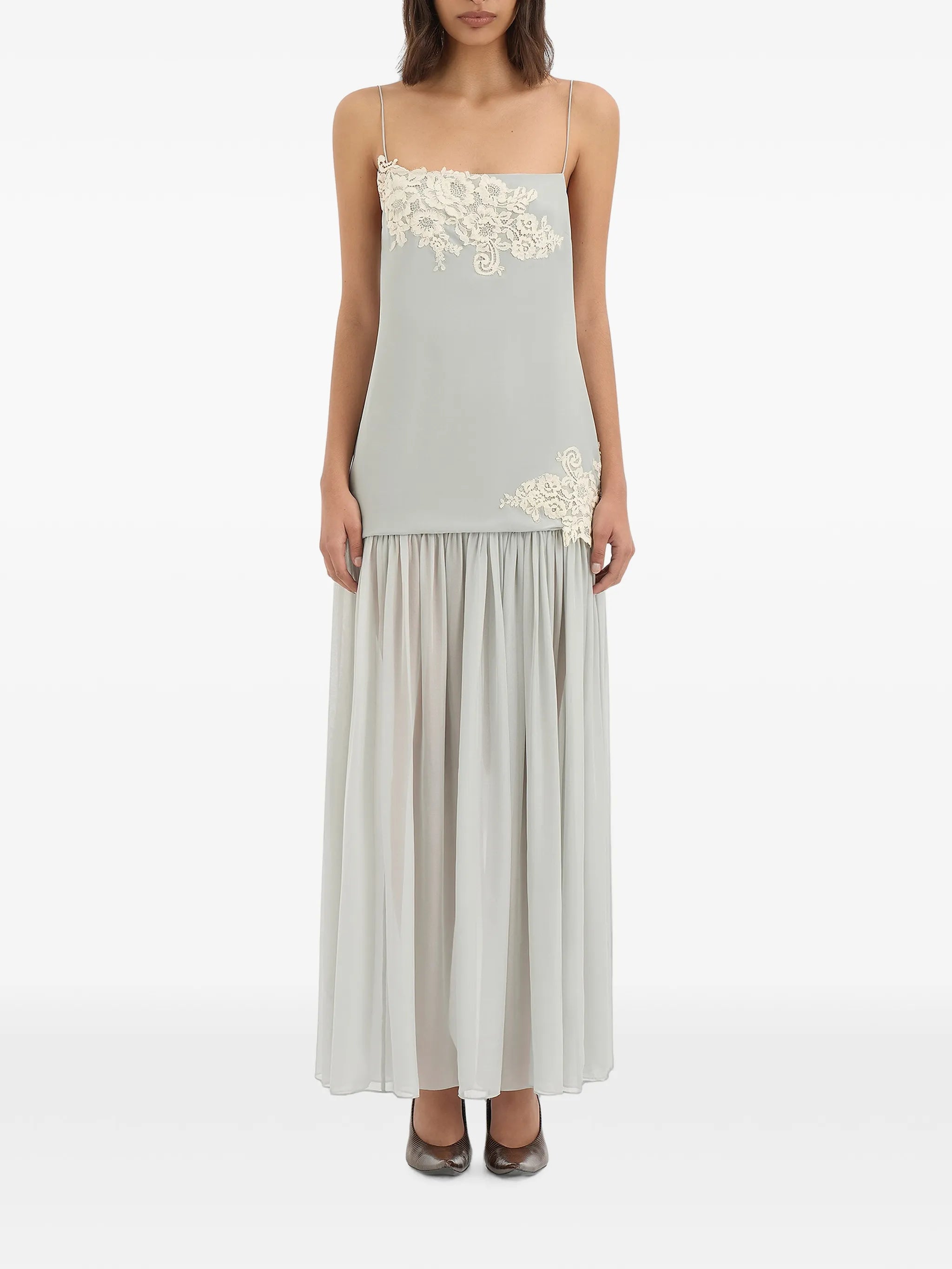 Noria lace-trim maxi dress