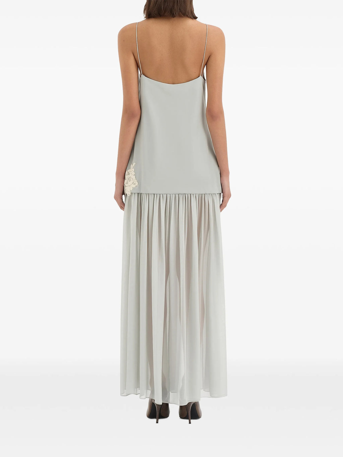 Noria lace-trim maxi dress