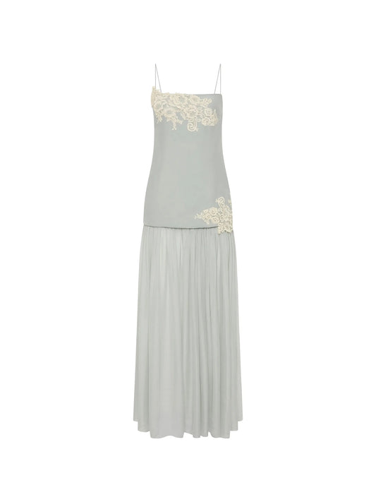 Noria lace-trim maxi dress