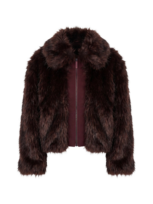faux-fur collar coat
