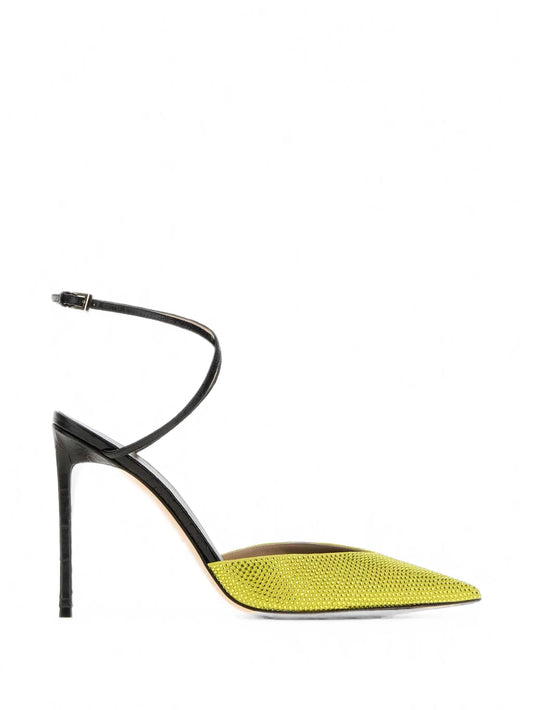 crystal-embellished leather pumps