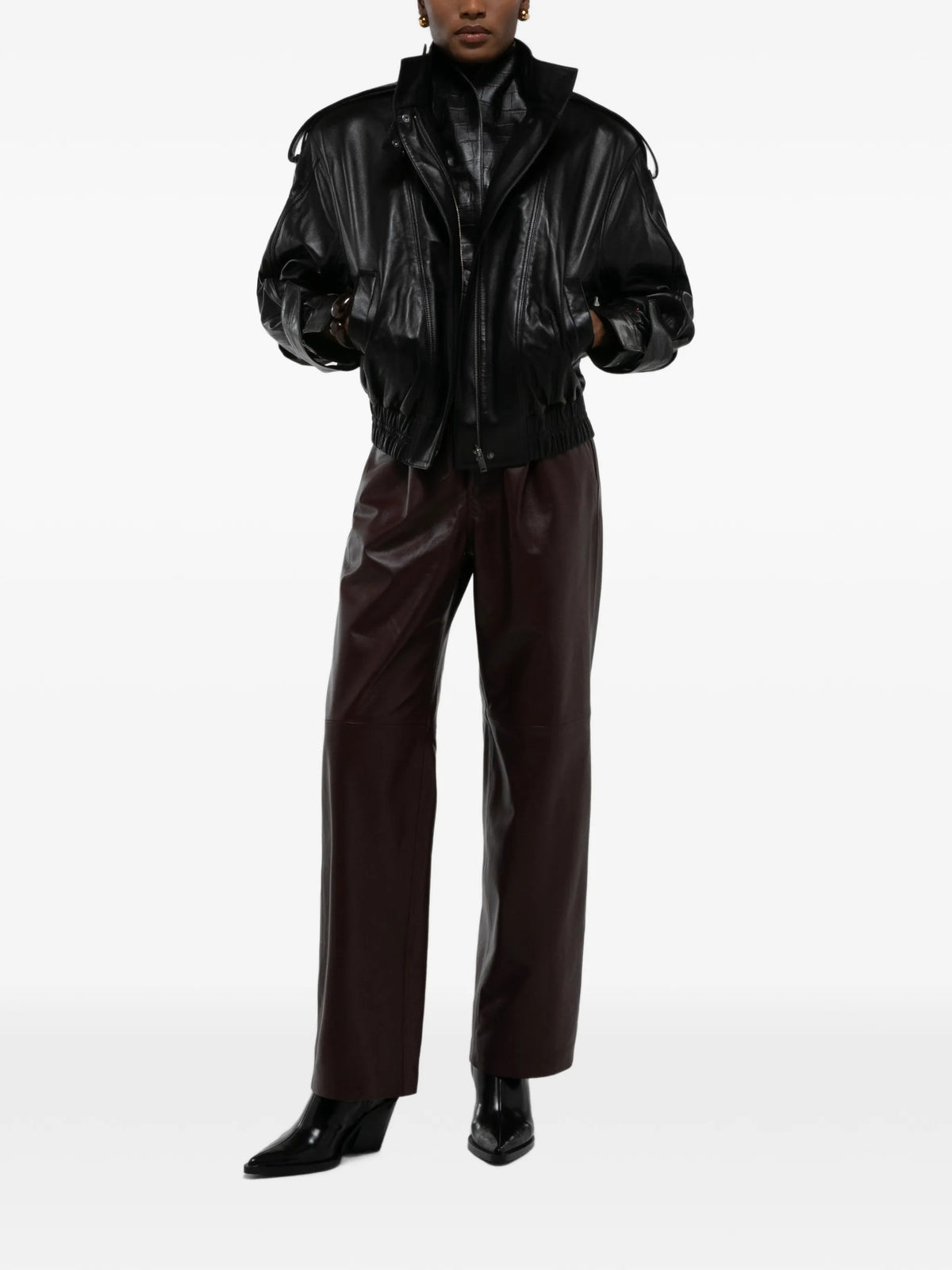 Fiona leather bomber jacket