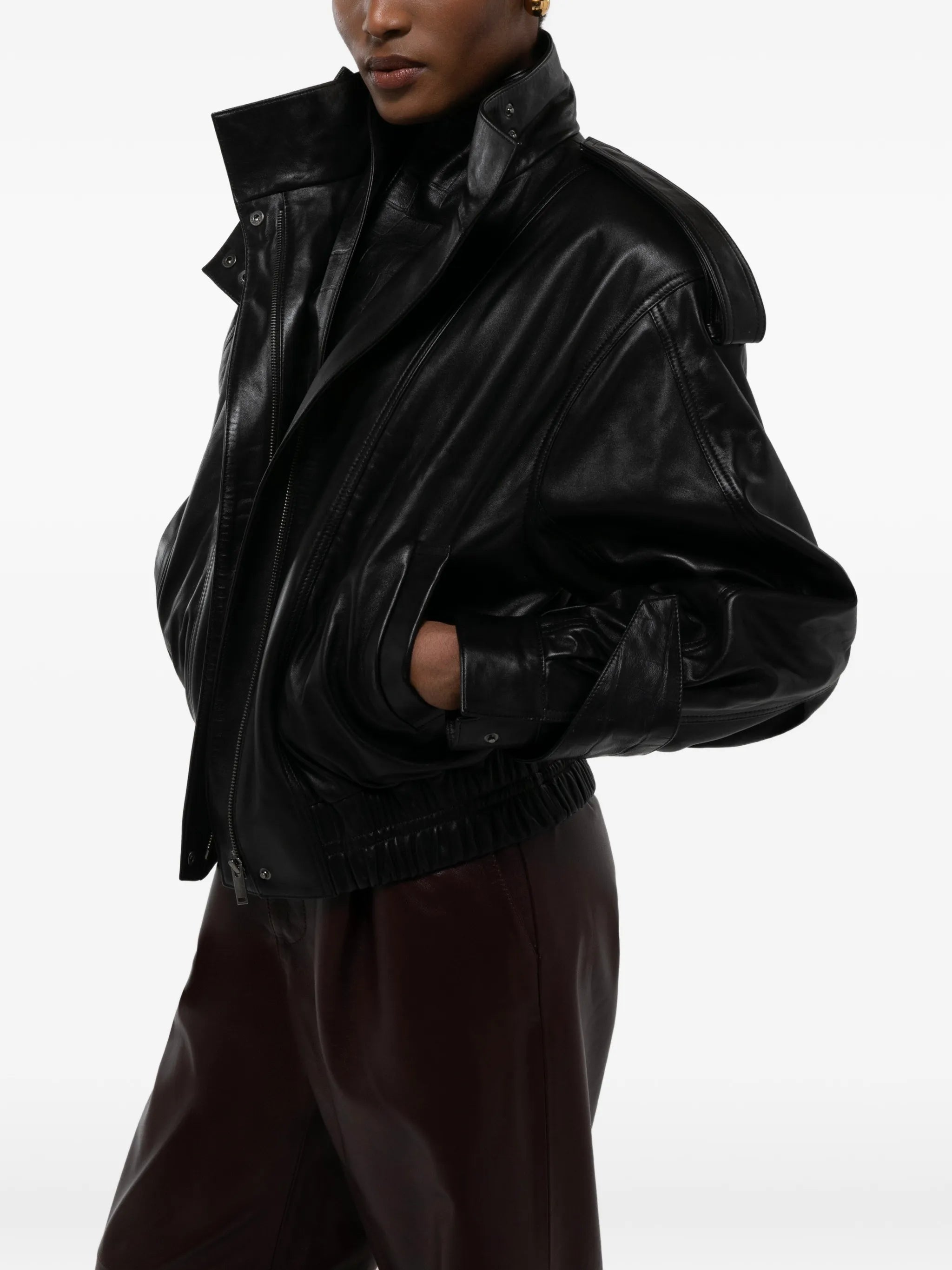 Fiona leather bomber jacket