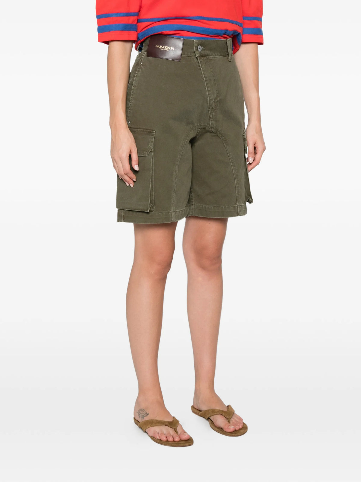 twisted patch-pocket shorts