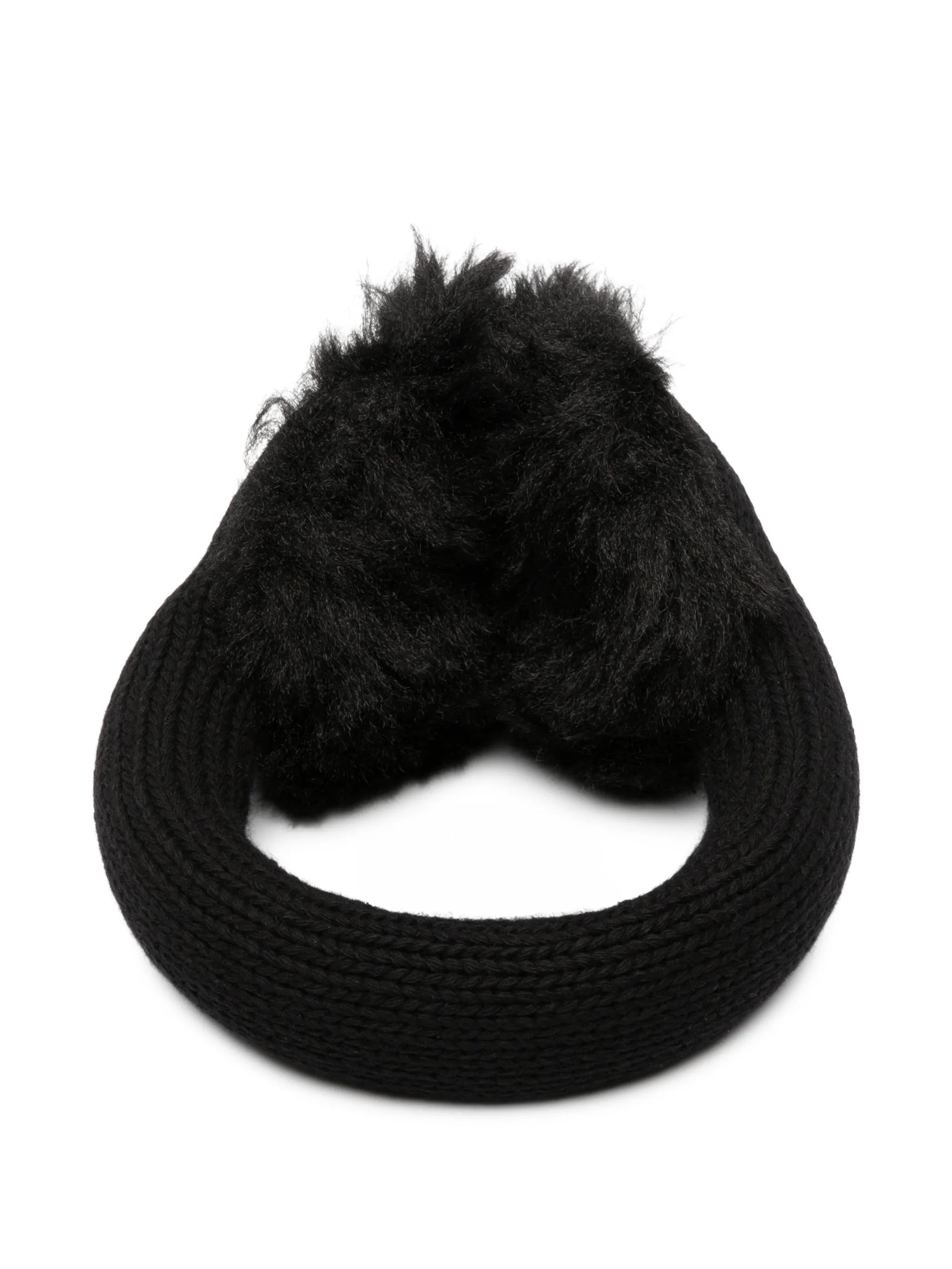 chunky-knit faux-fur earmuffs