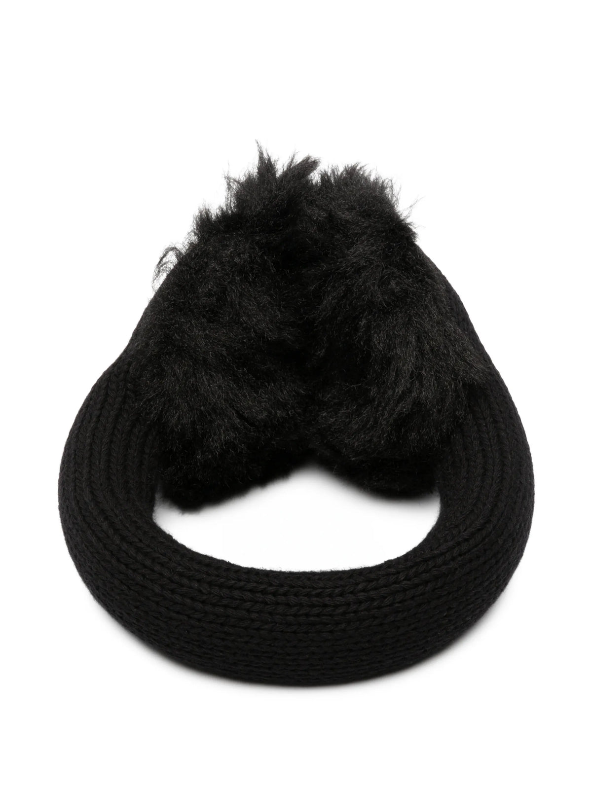 logo-patch chunky-knit earmuffs