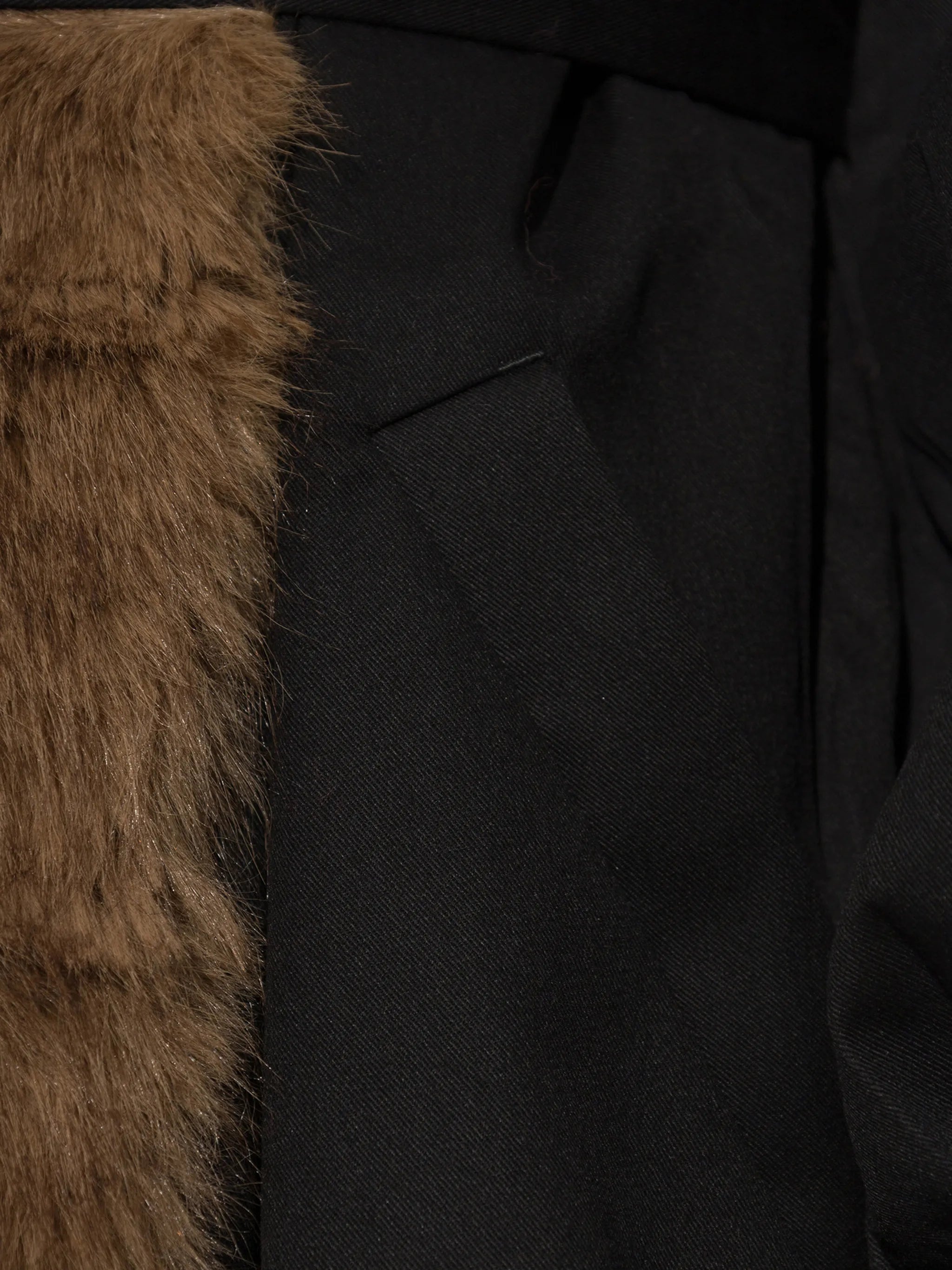 faux-fur collar coat black
