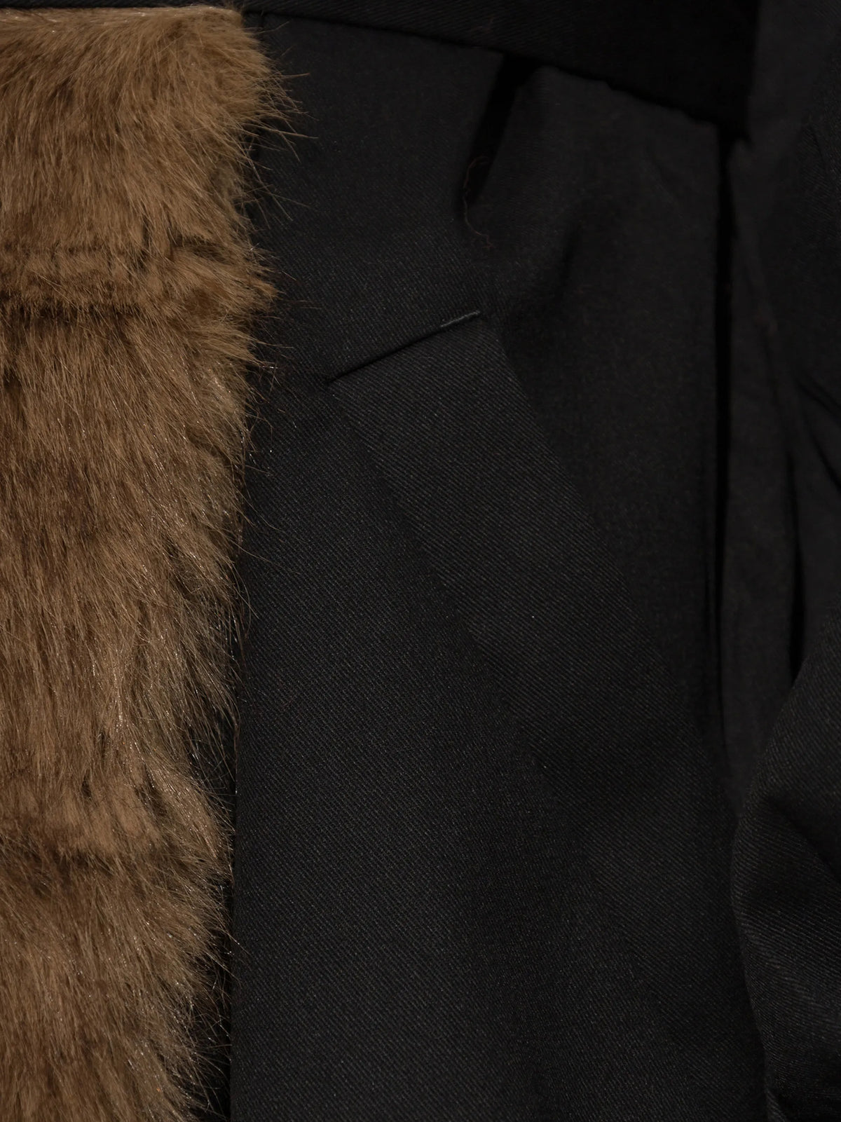 faux-fur collar coat black