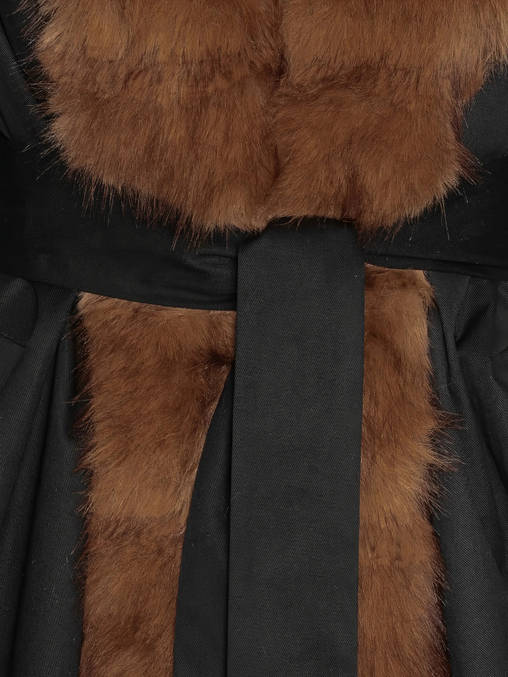 Faux Fur Collar Coat black
