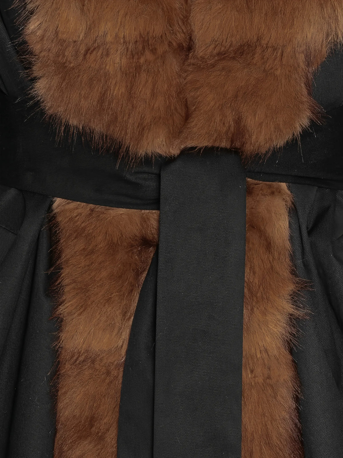 Faux Fur Collar Coat black