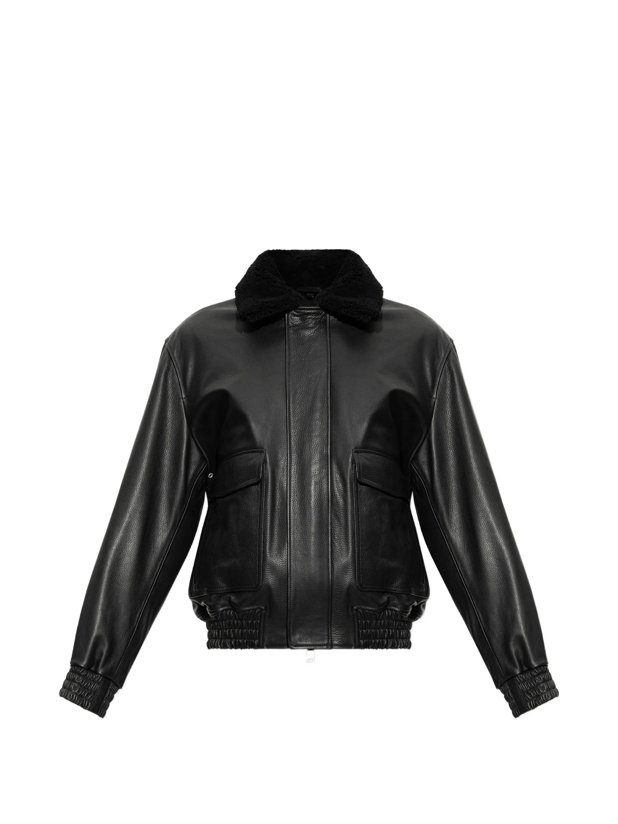 Bari faux-fur-collar leather jacket