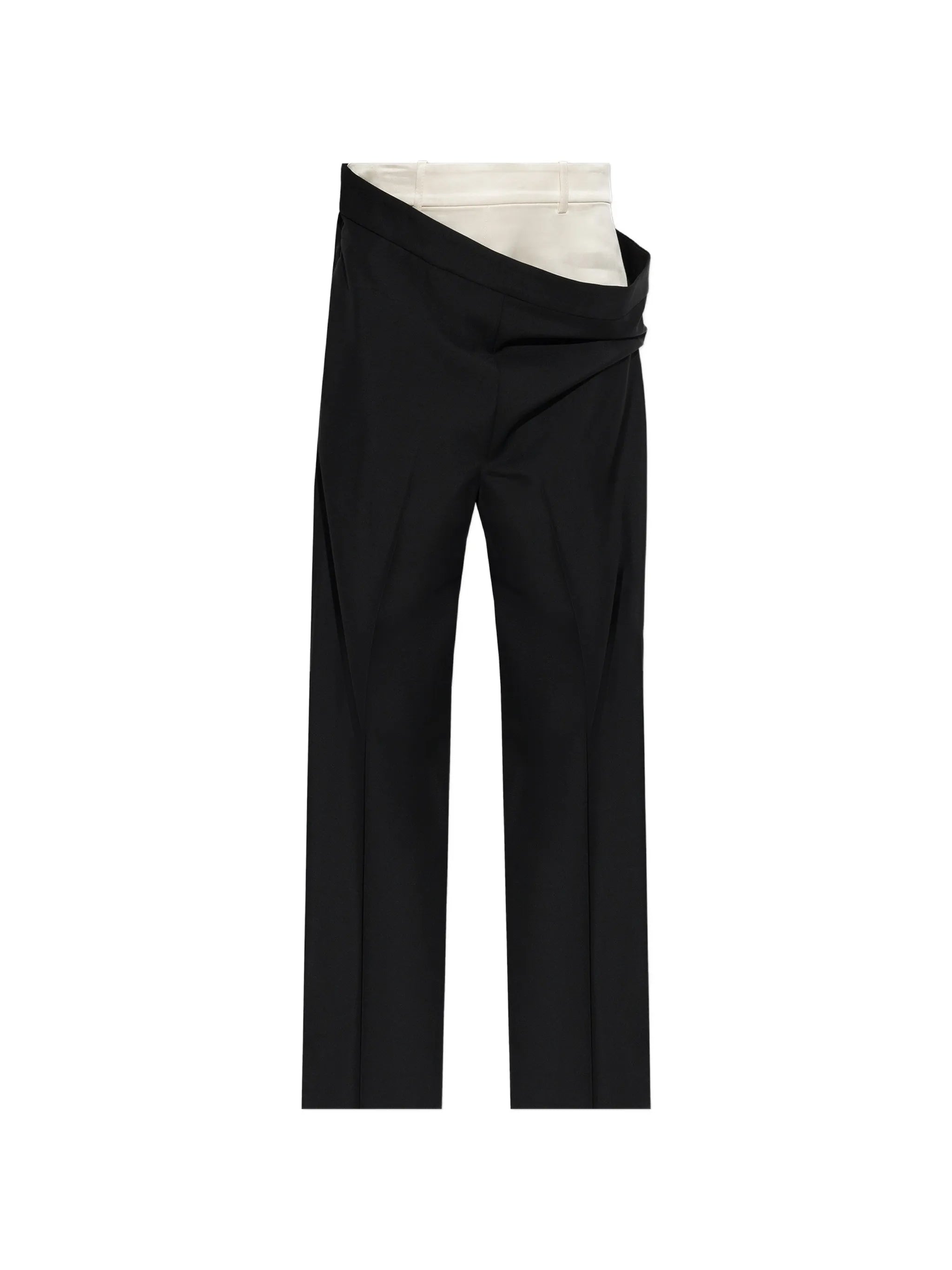 pleated fold-over trousers