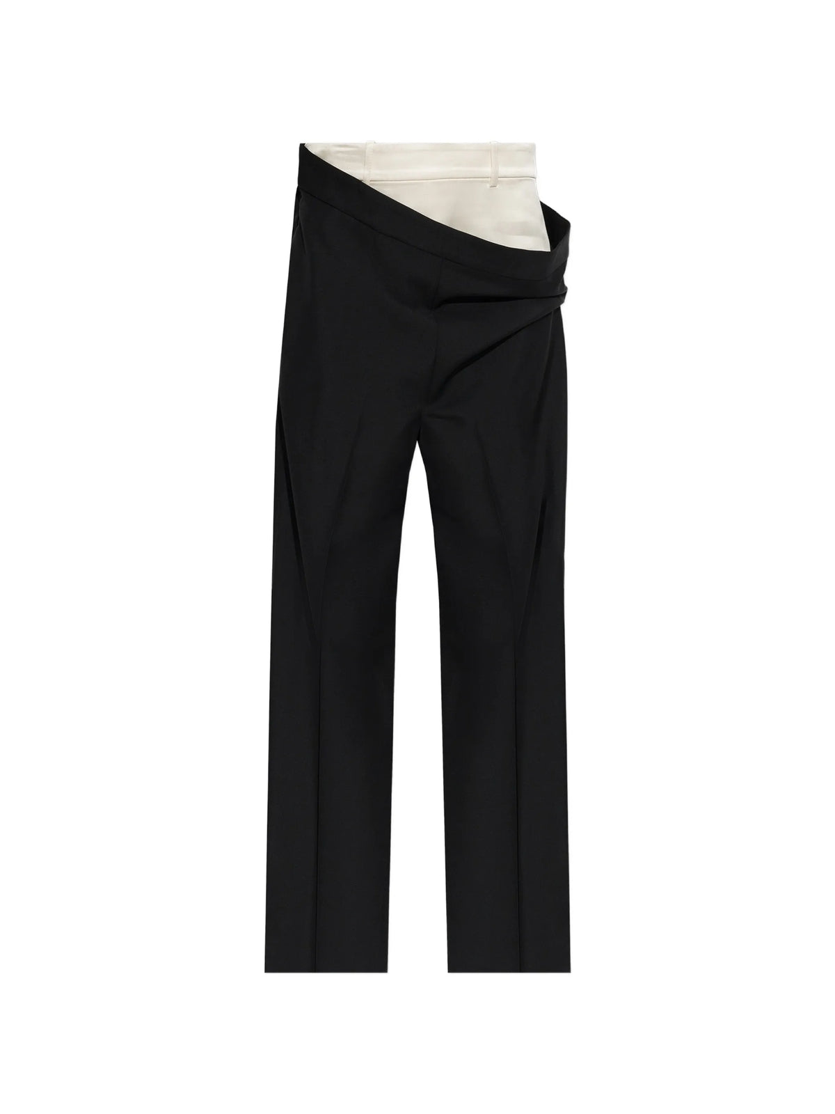 pleated fold-over trousers