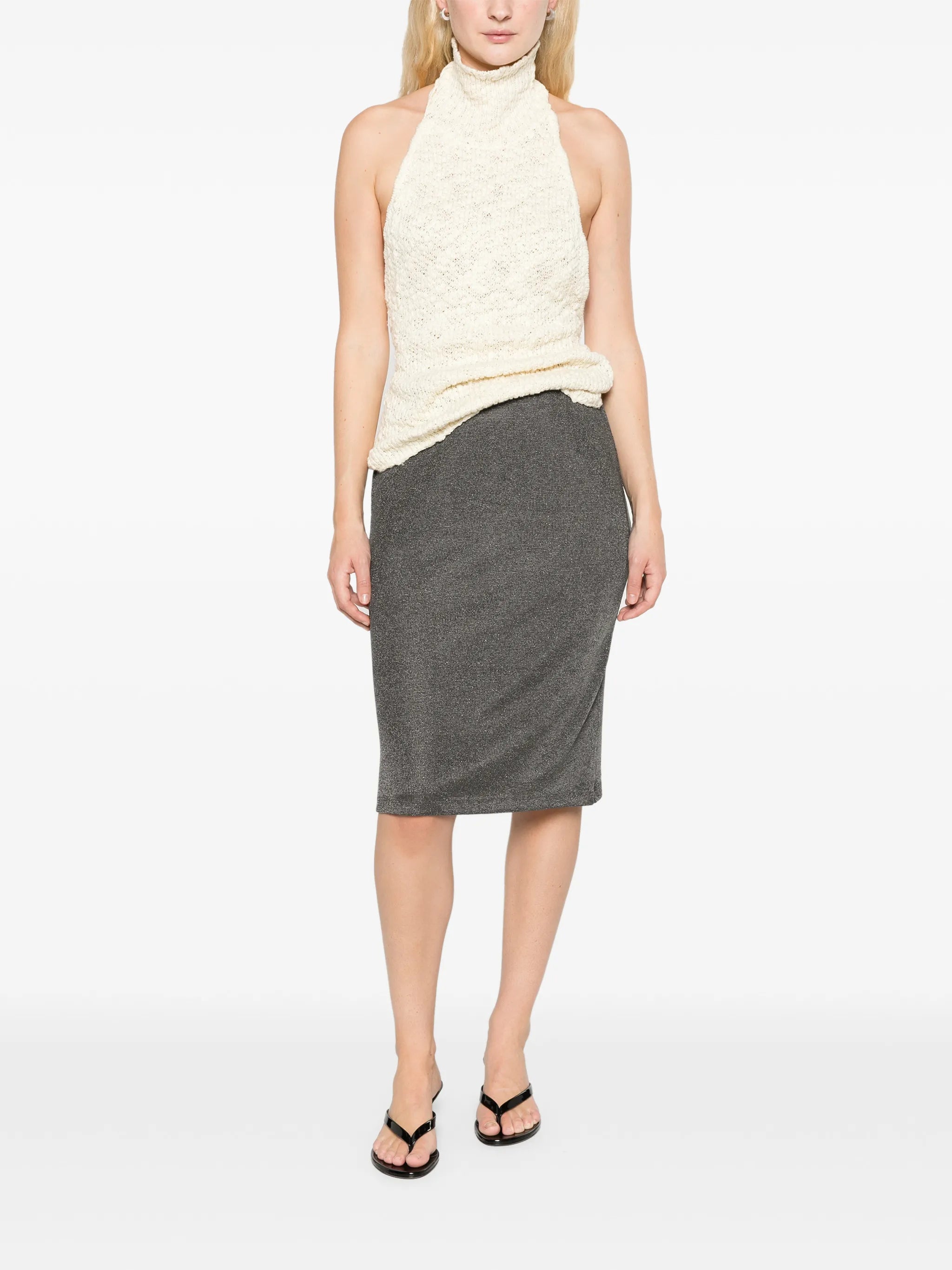 Clara skirt chrome metallic