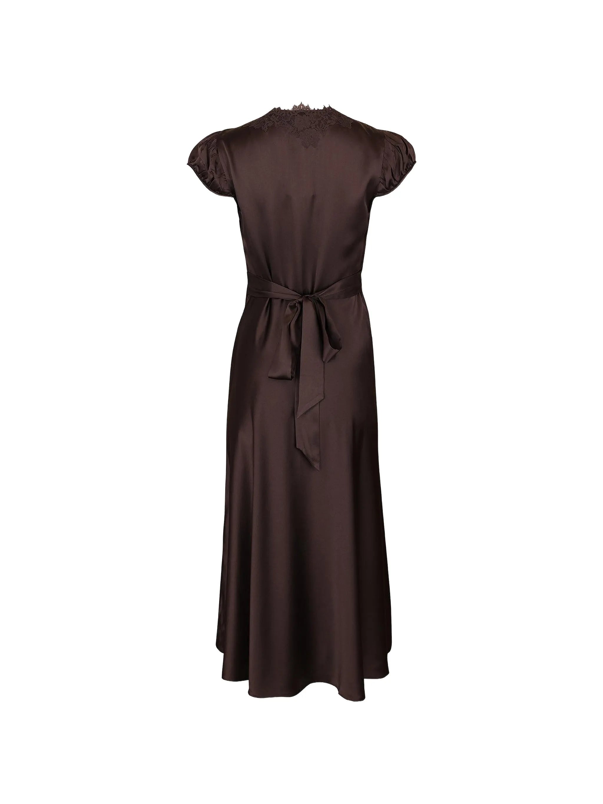 Coraline lace-trimmed silk midi dress