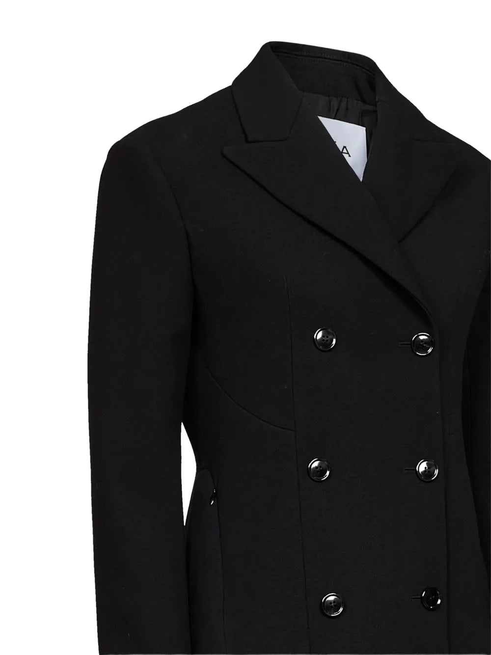 Crepe double-breasted coat
